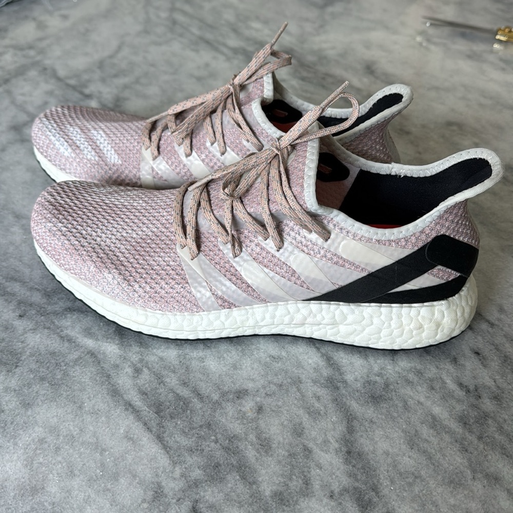Ultraboost, Pink Adidas Athletic Sneakers